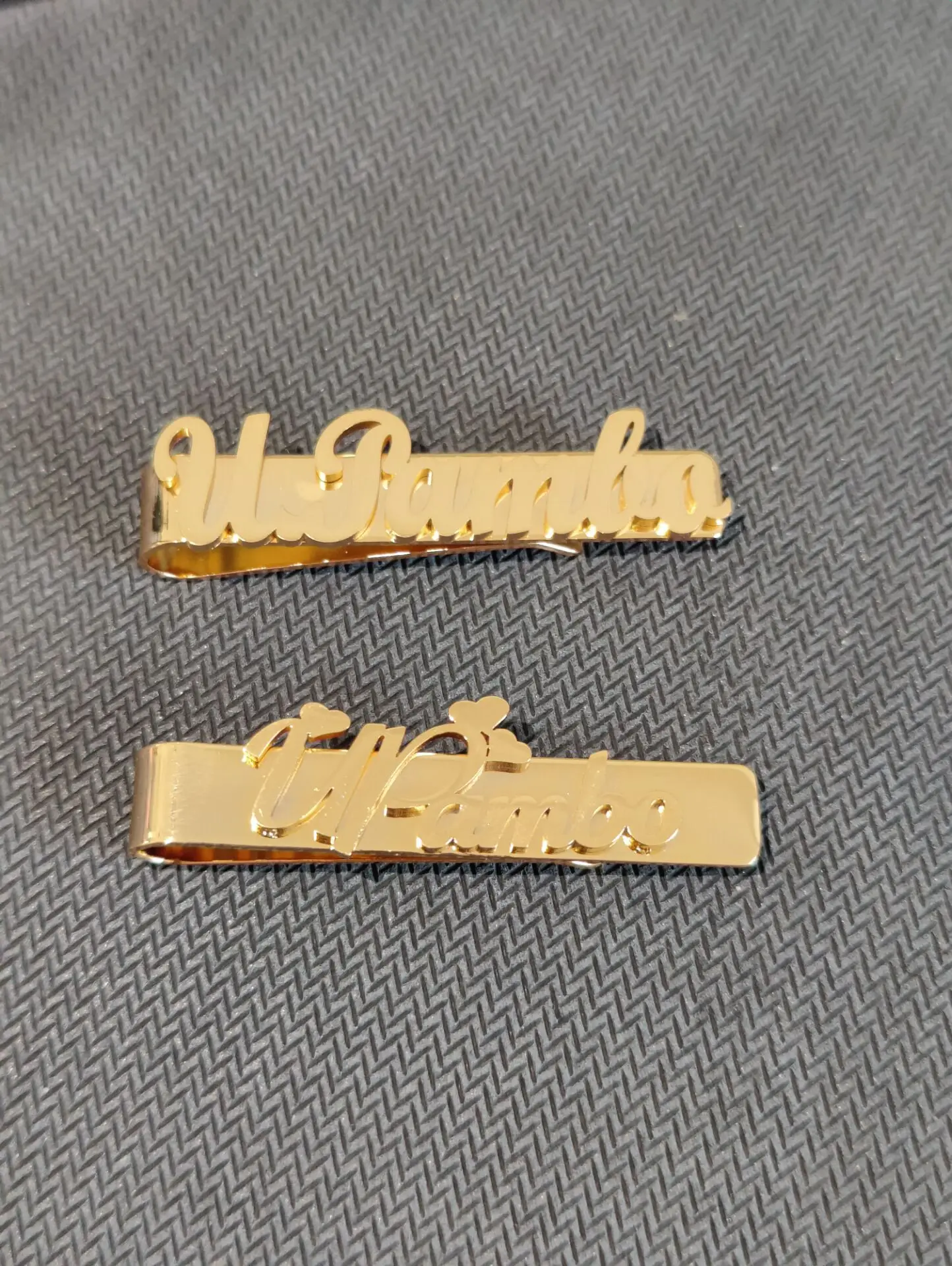 Nome personalizado Tie-Clip Comemorativo Assinatura manuscrita Clipe de aço inoxidável Presente personalizado dos homens Presente do dia dos pais