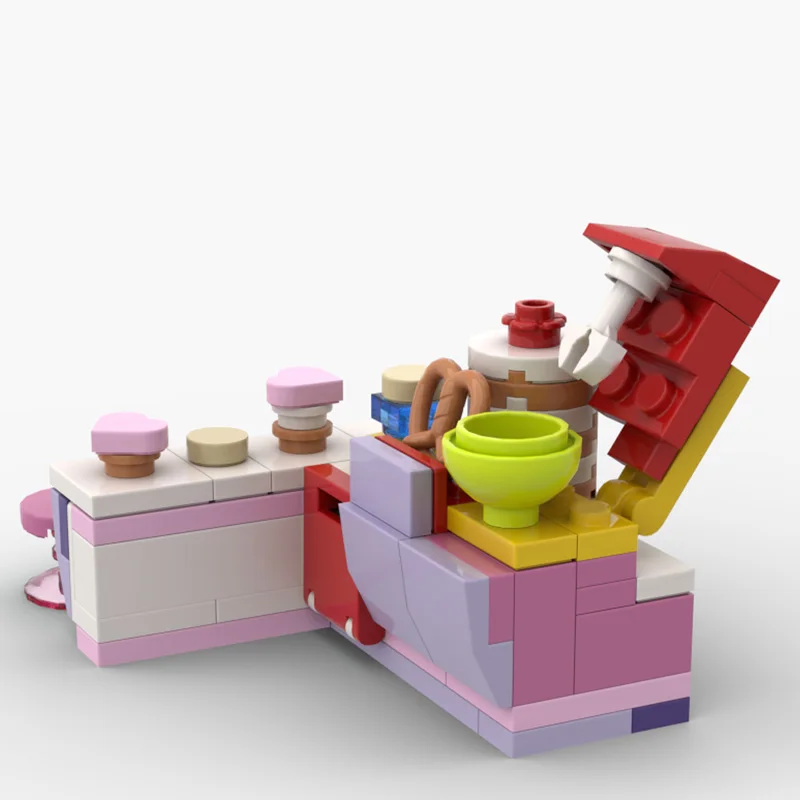 84 PCS MOC Kreative Möbel Modulare Mini Küche Modell Architektur Bausteine Kinder Montage Ziegel Spielzeug Festival Geschenk