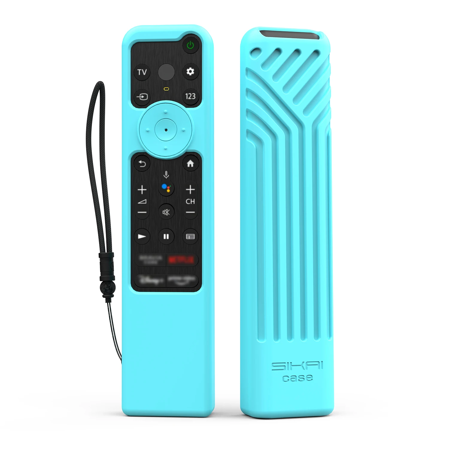 Silicone Case for Sony BRAVIA TV RMF-TX800P RMF-TX800U RMF-TX900U 900C Remote Control Protective Cover with Anti-Lost Lanyard