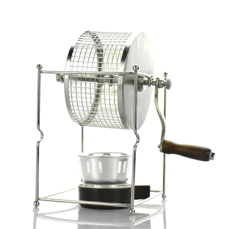 Handgemaakte koffiebrander koffiebonenbrander DIY huishoudelijke kleine roestvrijstalen trommelbrander