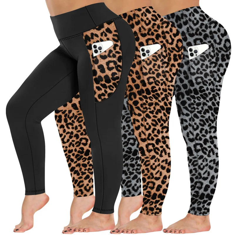 

Yoga Pants Leopard Print High Waist Running Sports Leggings Women Sweat Stretch Tight