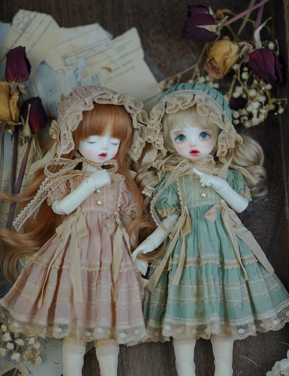 BJD doll clothes suitable for on 1/6 yosd size vintage tea dye do old style dress doll accessories