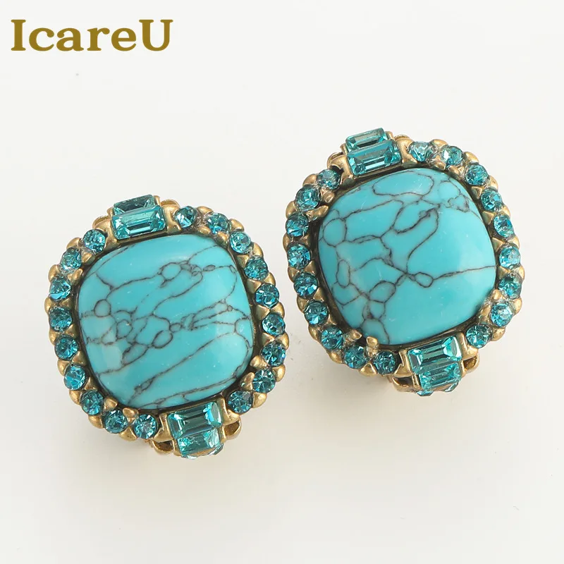 

Vintage Earrings Bohemian Turquoise Jewelry Natural Stone Stud Accessories For Woman Beautiful Blue Luxury Quality Trend 2025