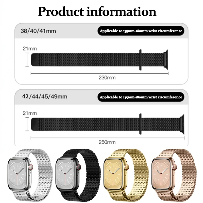 Magnetic Band For Apple Watch 9 7 Ultra 2 49mm 45mm 41mm 42mm Luxury Milanese Link Strap For iWatch Series 9 8 6 5 4 SE 40 44mm