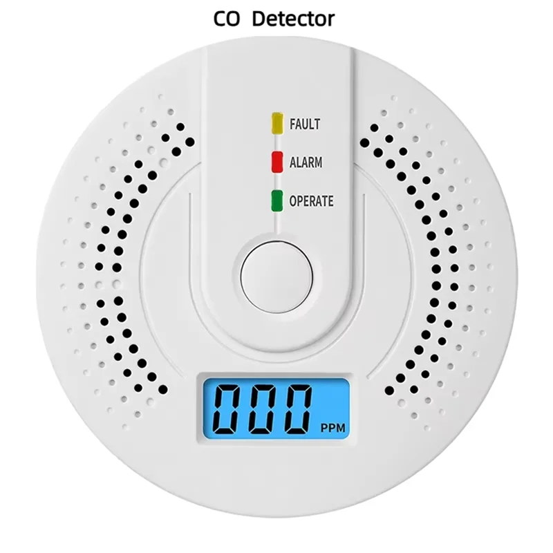 A92Z Digital Carbon Monoxide Detector Sound & Light Warning Sensor Battery Powered CO Gas Monitor Meter With LED Indicator