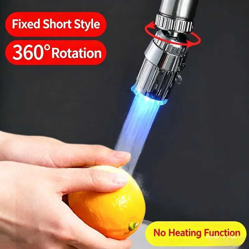 HOT 3 Color Change LED Faucet Aerator Water Powered Light Tap Nozzle Water Saving Glow Faucet Head For Kitchen Bathroom Sink - view 5