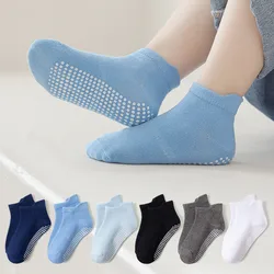 6 Pairs 0-5 Years Old Non-Slip Kids Socks with Grip Little Girls Boys Ankle Socks Infants Toddlers Children Floor Socks