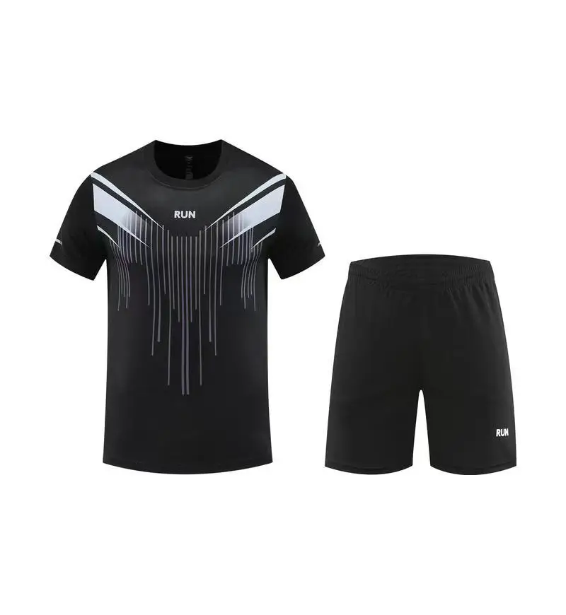 Traje deportivo para hombre, conjuntos de camisetas de manga corta de verano, ropa para correr de secado rápido, conjuntos de chándal de entrenamiento de fútbol y baloncesto