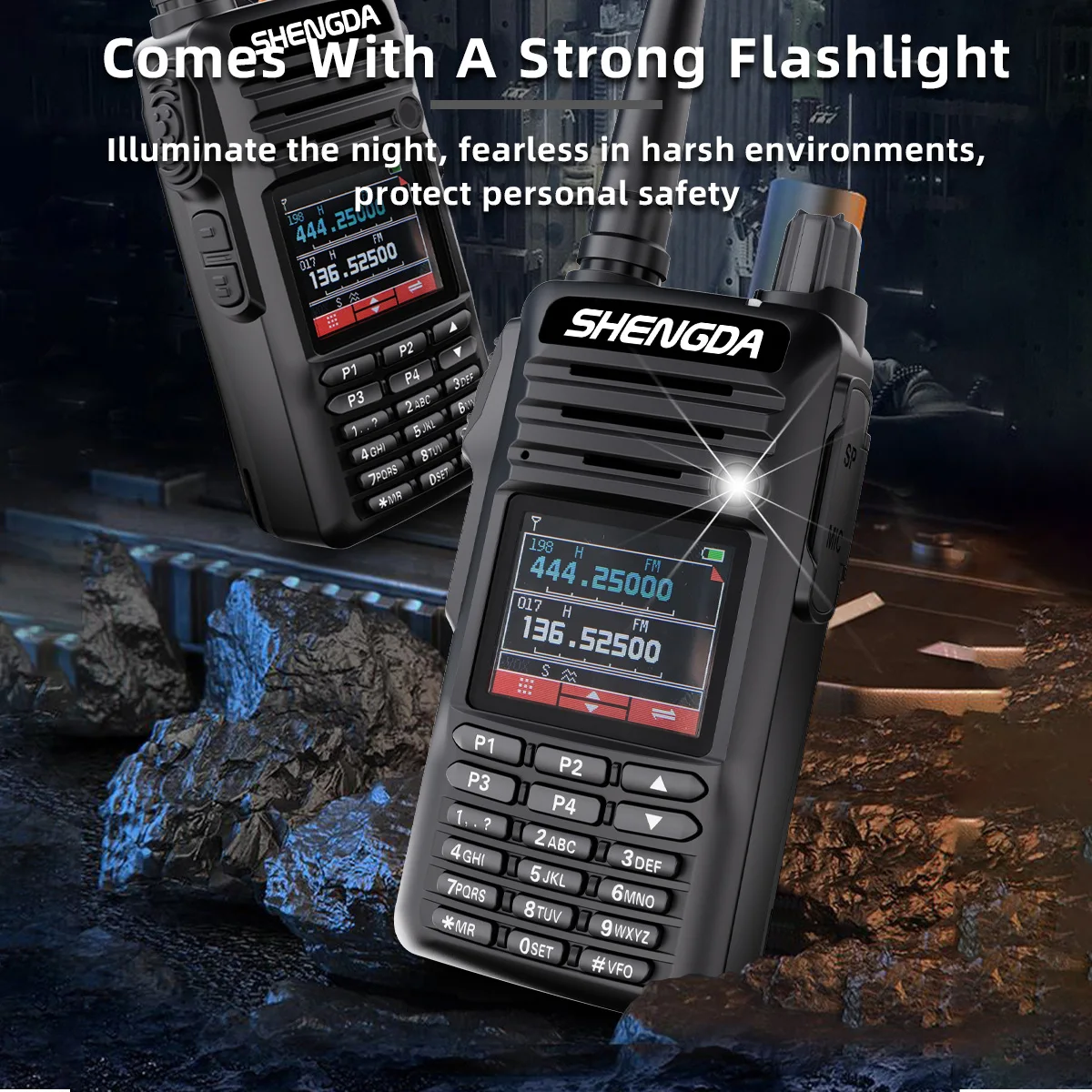 SD-DP4600トランシーバー ワンキー周波数マッチングスキャン sos 高出力 U/Vバンド 防水 LCDディスプレイ