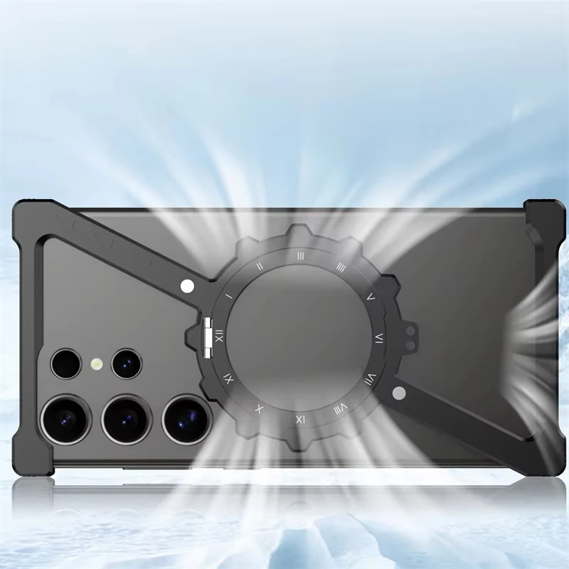 Metalowe etui na telefon w kształcie litery Z z lampką nocną do Samsung Galaxy S22 S23 S24 S25 Ultra 360 °   Ochronna osłona obrotowa, odporna na wstrząsy — zdjęcie produktu 6