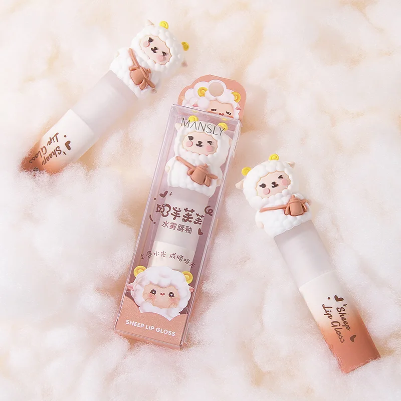 Mansly Cute  Lip Gloss Kawaii Sheep Shape Matte  Lip Gloss Long Lasting Permanent Lipstick 24 Hours Waterproof Lipsticks