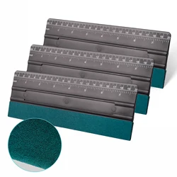 FOSHIO 3pcs 20CM Car Vinyl Wrap Squeegee Suede Buffer Felt Edge Scraper Glass Water Cleaning Removal Sign-Making Measuring Tools