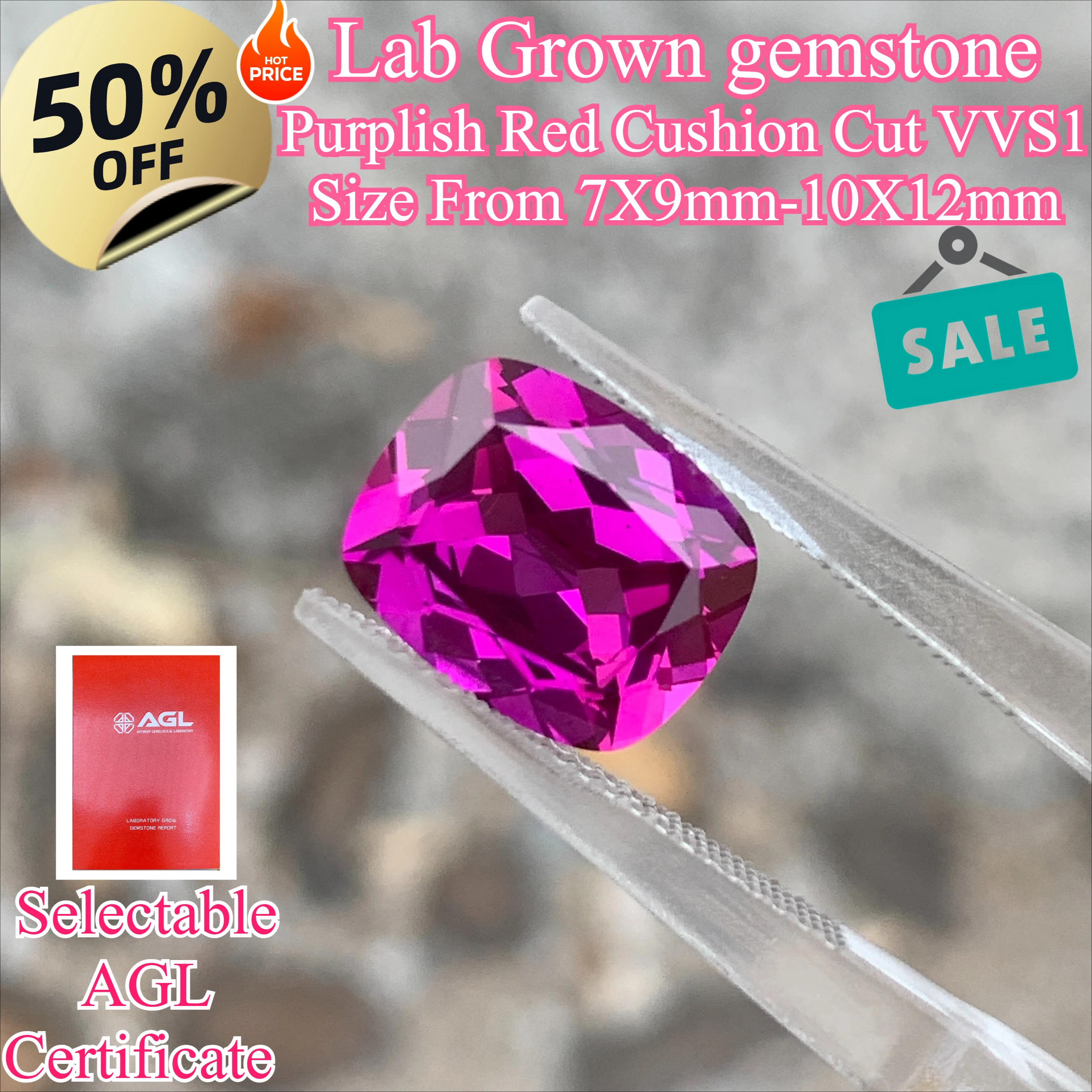 

Pink Sapphire Cushion Cut Lab Grown High Quality Gemstone DIY Jewelry Making Materials For Rings Earrings AGL Certificate