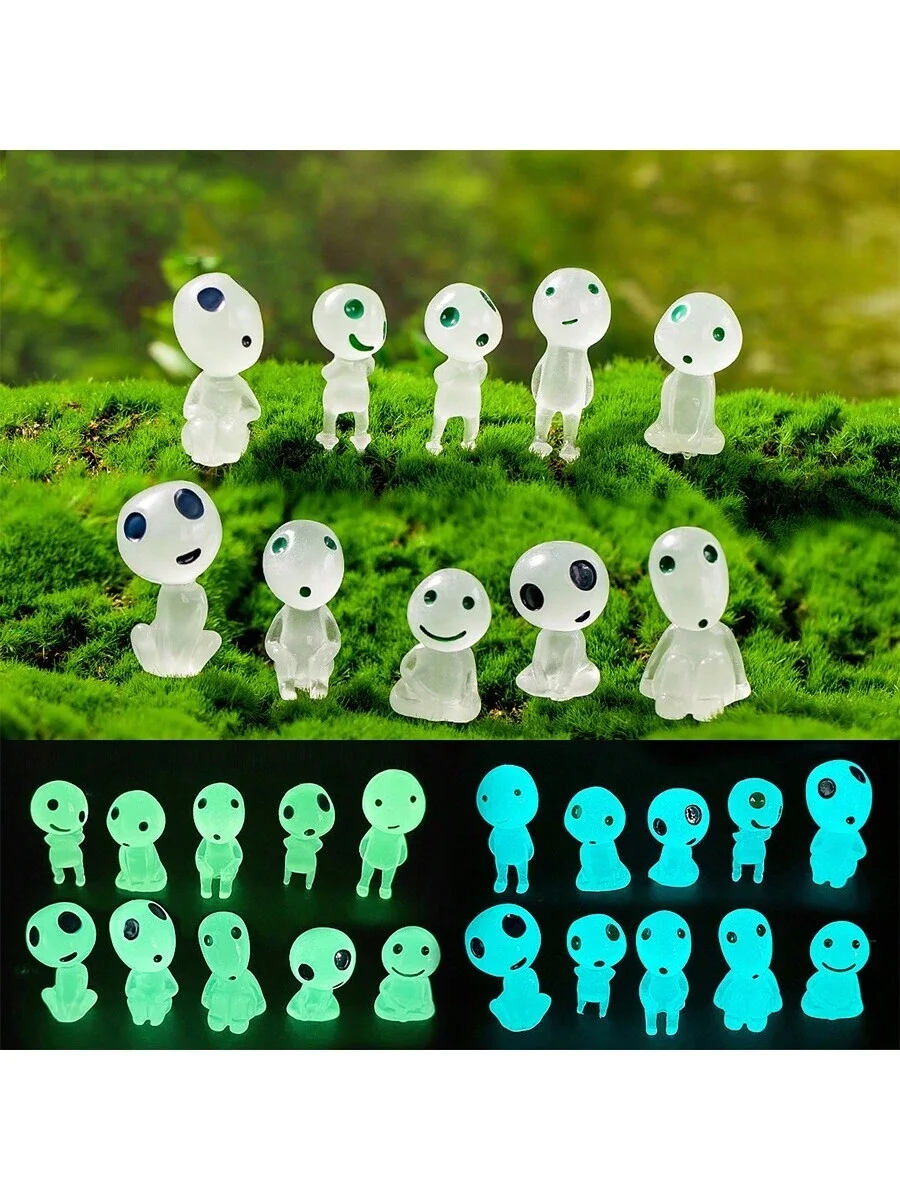 

10pcs Luminous Alien Shaped Micro Landscape Creative Tree Spirit Gardening Decoration, DIY Accessories Anime Action Figure