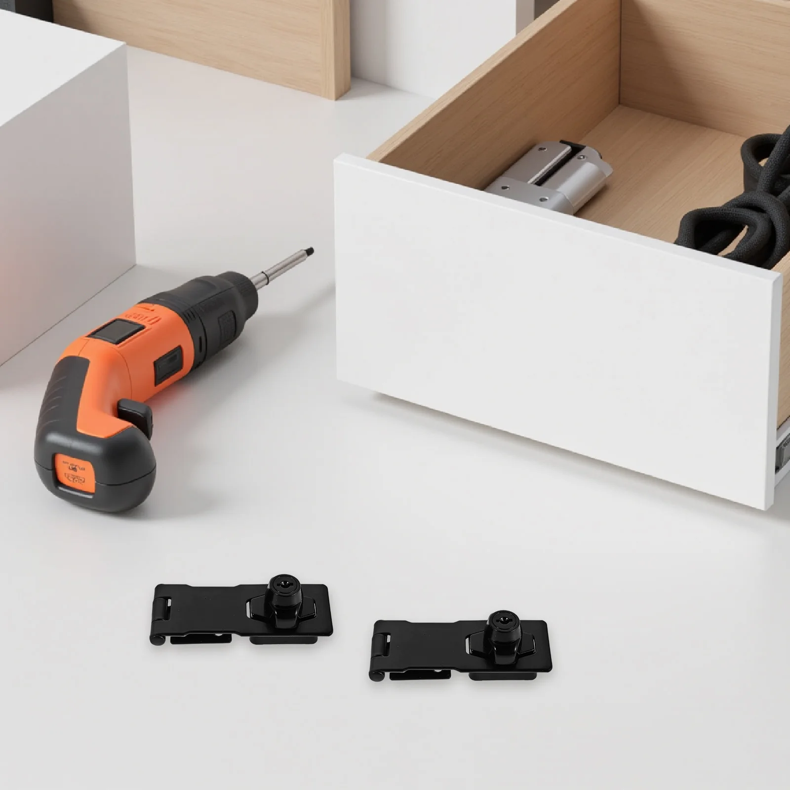 

1 Set Stainless Steel Right Angle Latch Lock For Cabinet Drawer Fridge Mailbox Wardrobe Furniture Security Hasp Clasp Keyed