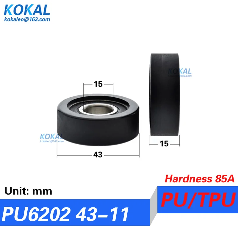 [PUd15] 2/4pcs high quality 6002RS 6202 TPU PU ball bearing roller wheel counting machine bearing pulley Model car whhel 50mm