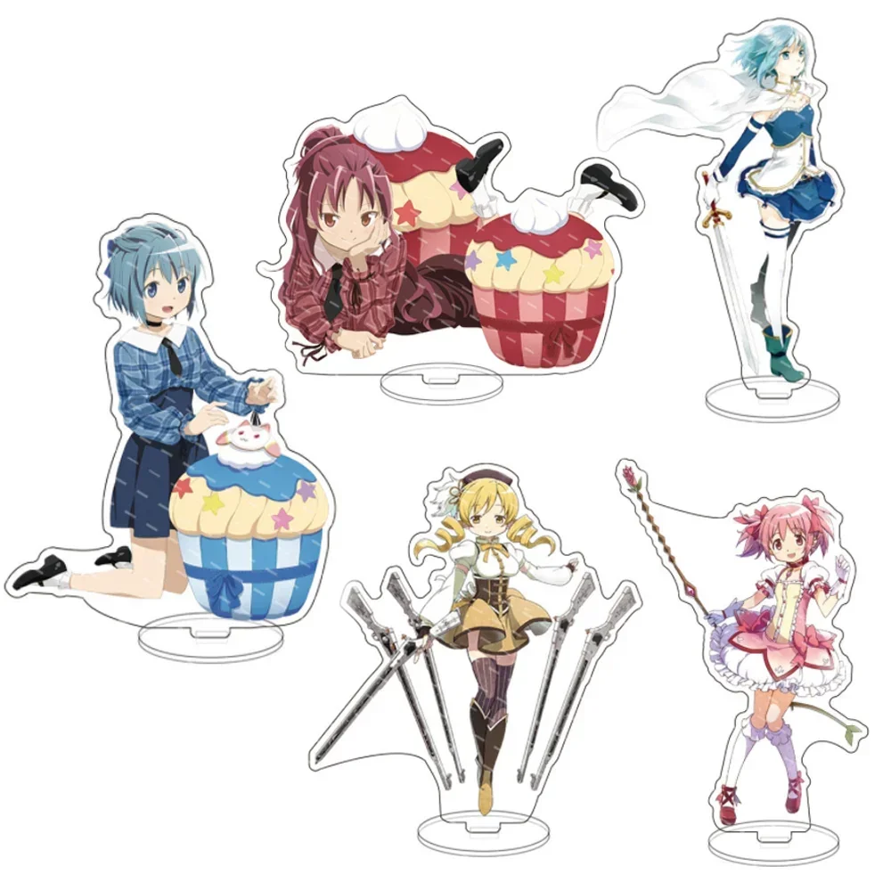 Anime Magical girl cake Stand Model Plate Kaname Madoka Akemi Homura Acrylic Figure Standee Sign Cosplay Desk Decor