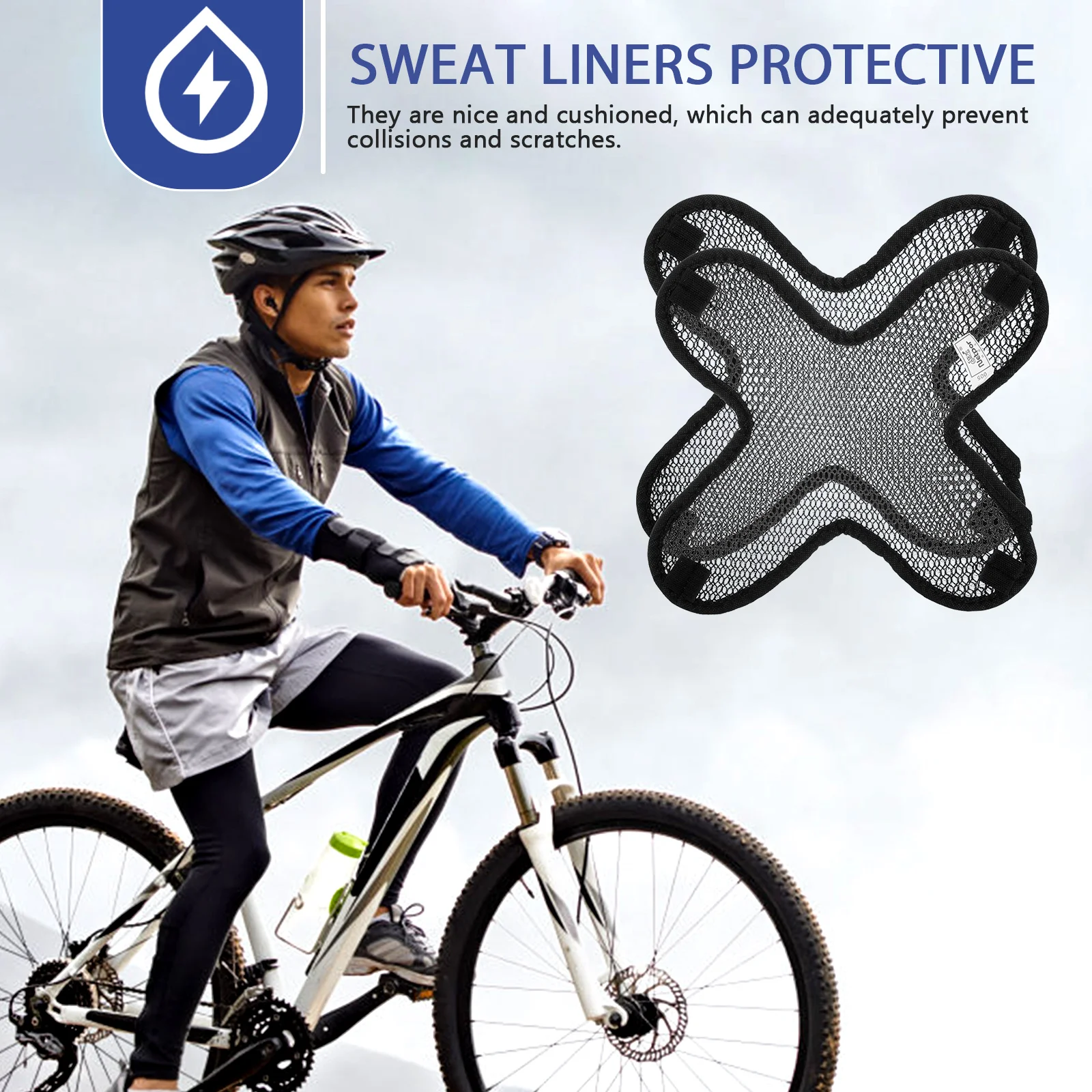 

2pcs Safety Liners Breathable Mesh Pads Sweat Absorbing Protection Cycling Accessories Hat Liners Durable