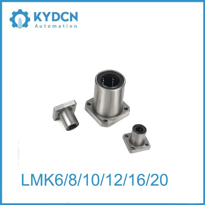 LMK6 LMK8 LMK10 LMK12 LMK16 LMK20 Flange Linear Bearing Round Flange Linear Ball Bearing for CNC 3D Printer