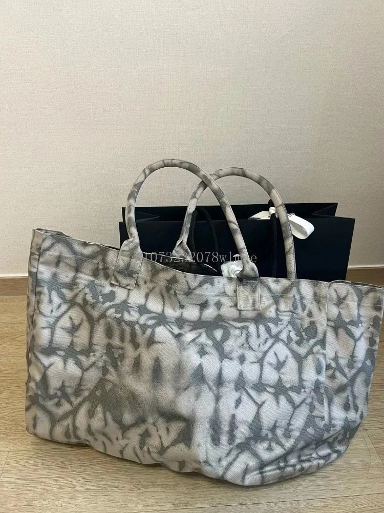 

Women Fitness Yoga Handbag Canvas Tie Dye Letter Printed Travel Bag Korean Casual Shoulder Bags Large Capacity Tote Storage Bag