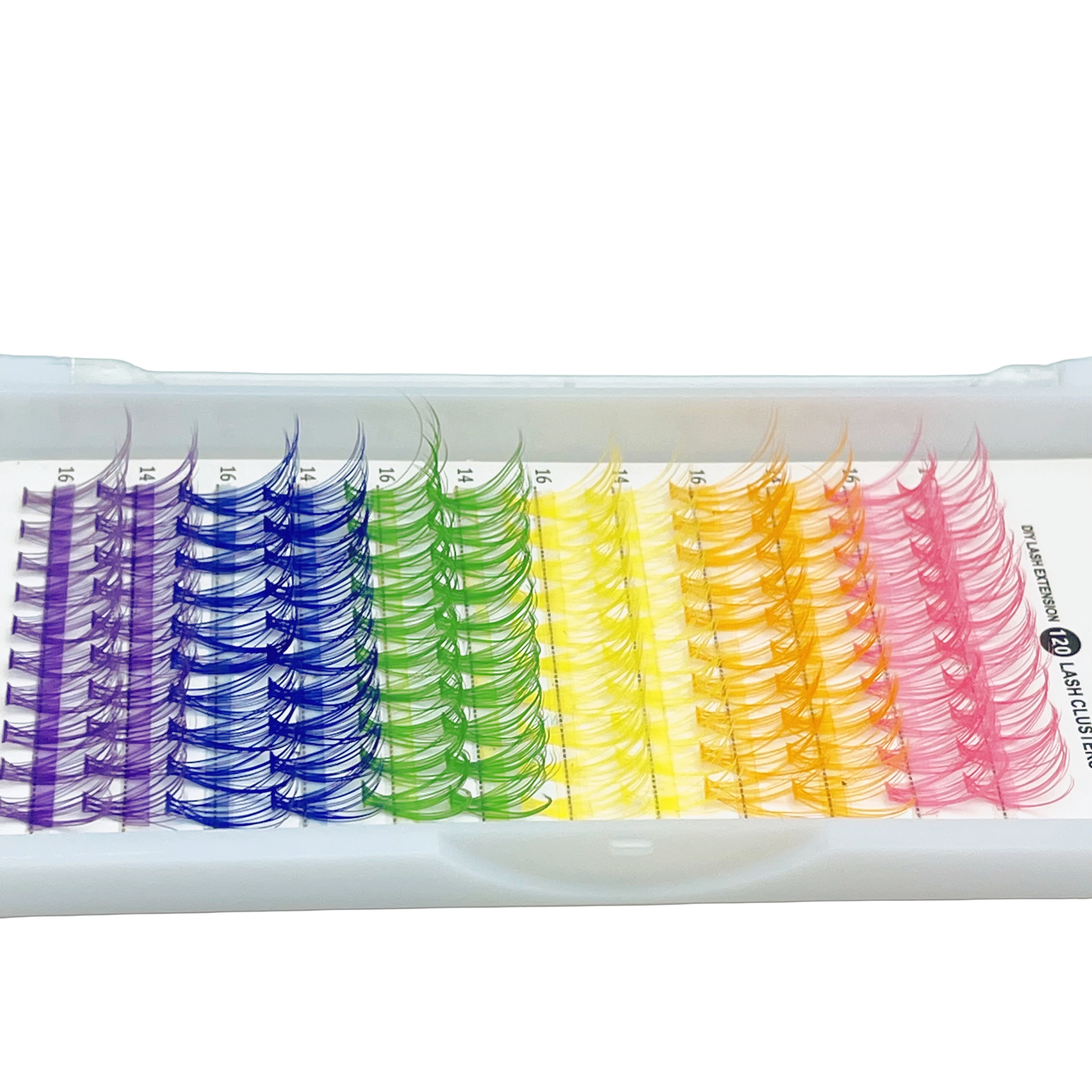 120 clusters of 6-color eyelash clusters, colored eyelash clusters, individual eyelashes, D-roll colored false eyelashes