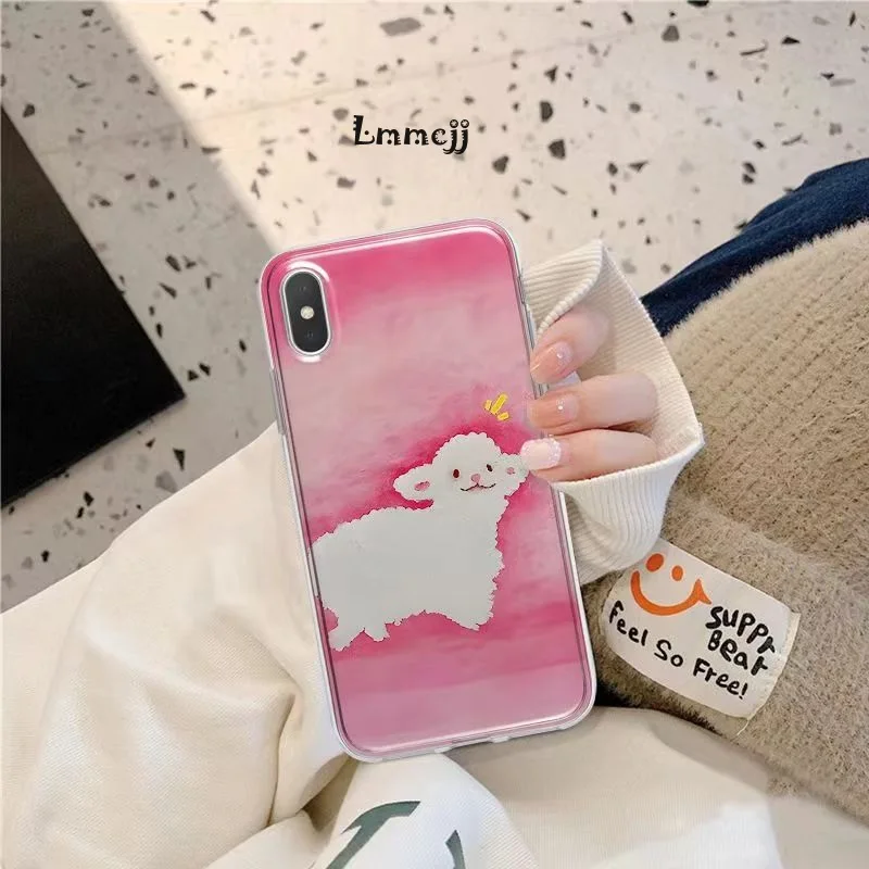 Lmmcjj Cute Lamb Phone Case For Samsung A54 5G A22 A23 A53 A52 A33 A14 A13 Galaxy S23 Ultra S22 Plus S21 FE Silicone Phone Cover