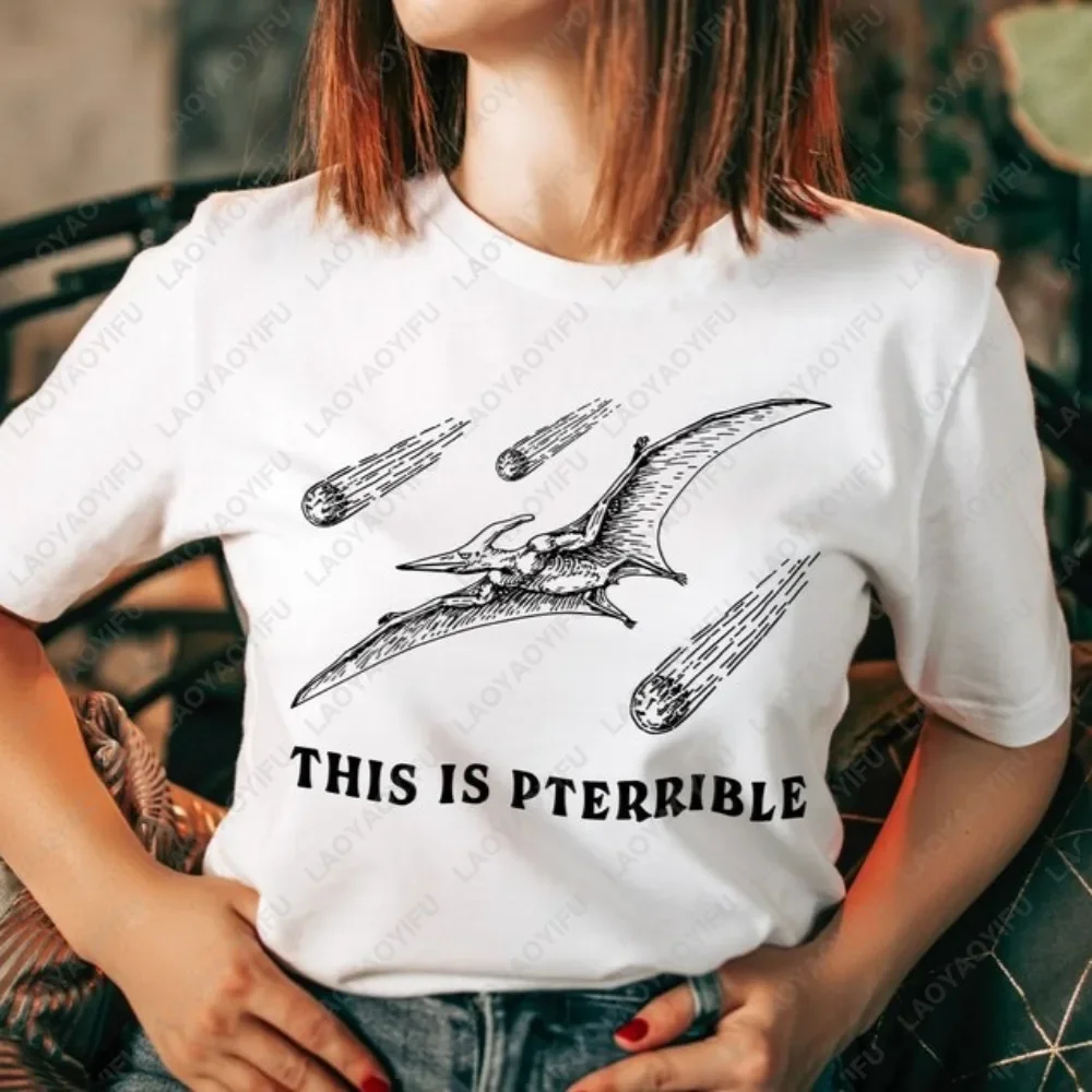 This Is Pterrible Funny Dinosaur Lover T-shirt Archaeology Gift Archaeologist Science Tshirt Casual Fashion Loose Man Women Tees