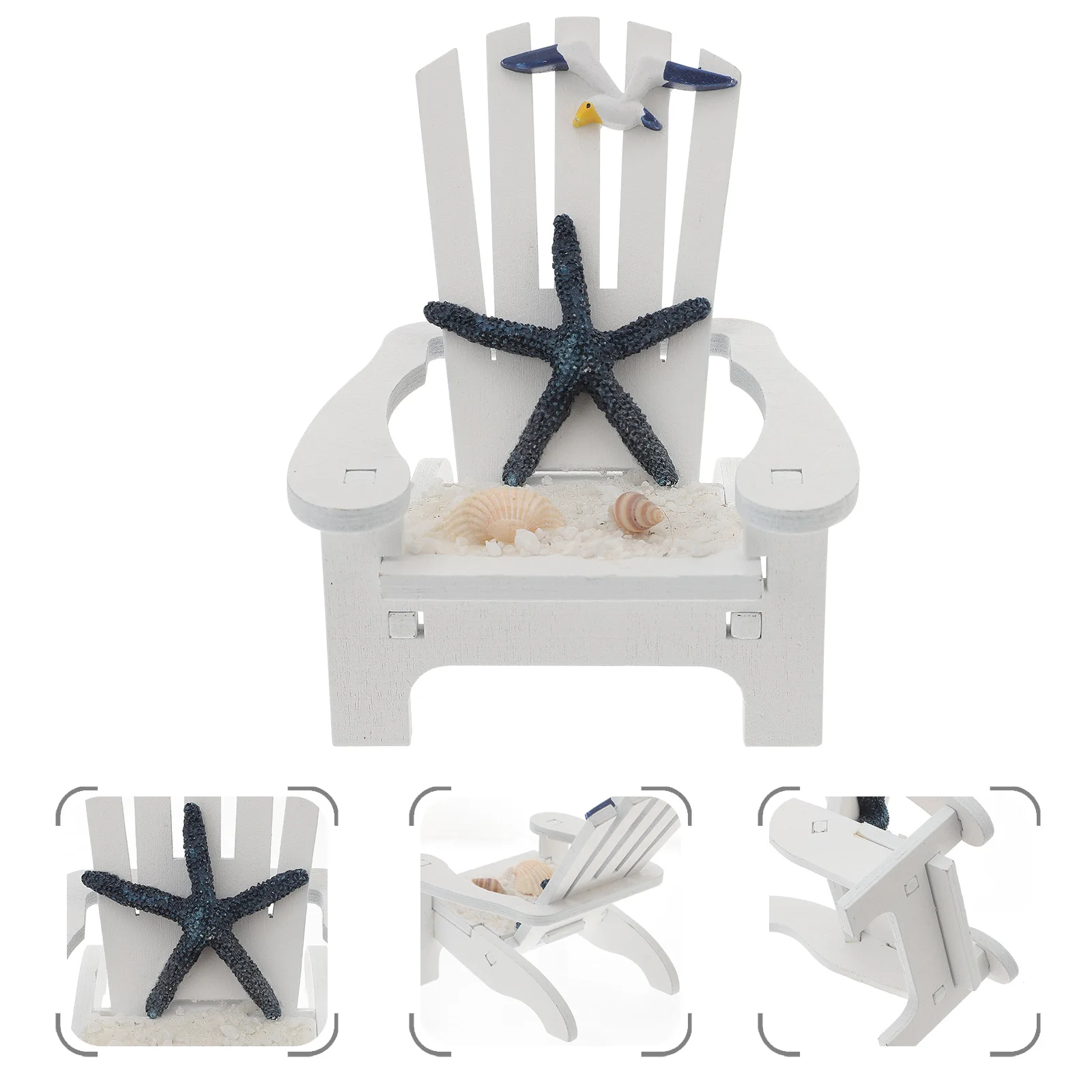

Beach Themed Decor Wooden Chairs Christmas Decorations Ocean Wall Hanging Model Coastal Nautical Photo Prop Office