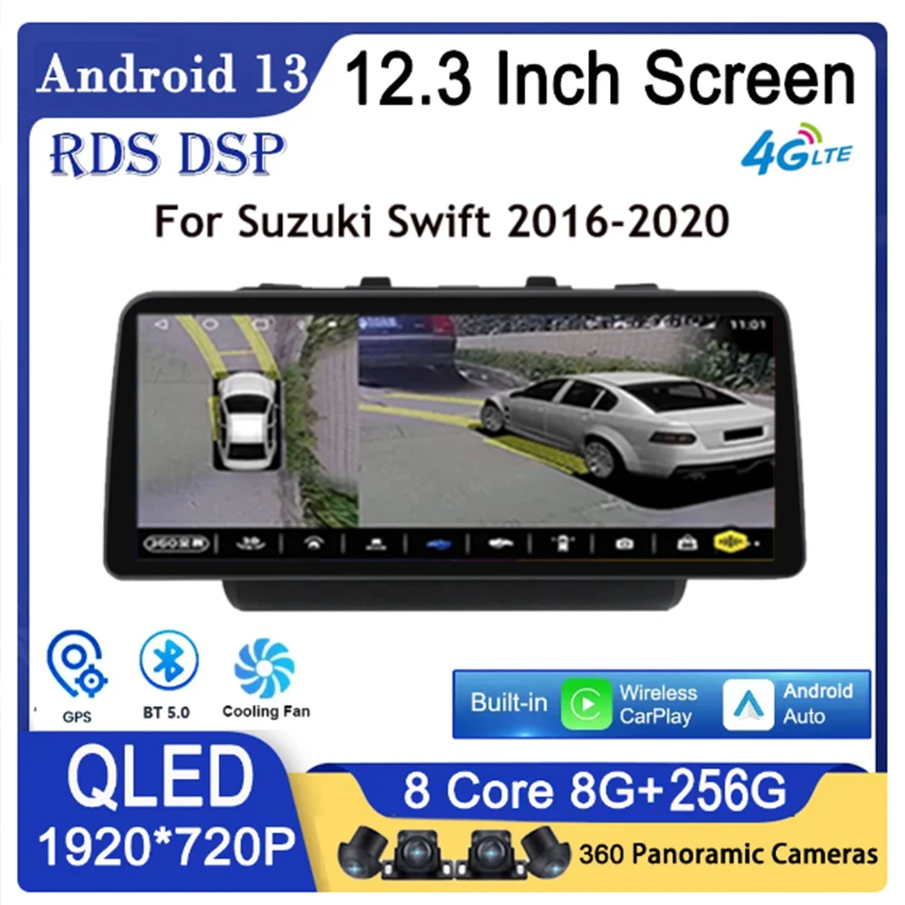 

12.3 inch Android 13 QLED for Suzuki Swift 5 2016 - 2020 Car Radio Multimedia Video Player Navigation Stereo Support 4G 5G WIFI