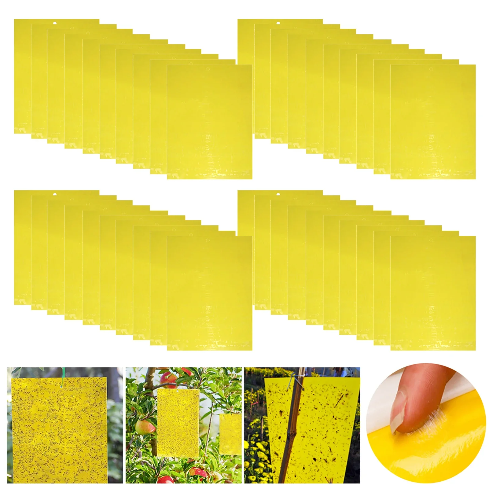 20-200PCS Fly Stickers Outdoor Plant Insect Catcher Fly Trap Double Sided Sticky Traps for Bugs Mosquito Trap Sticky Board