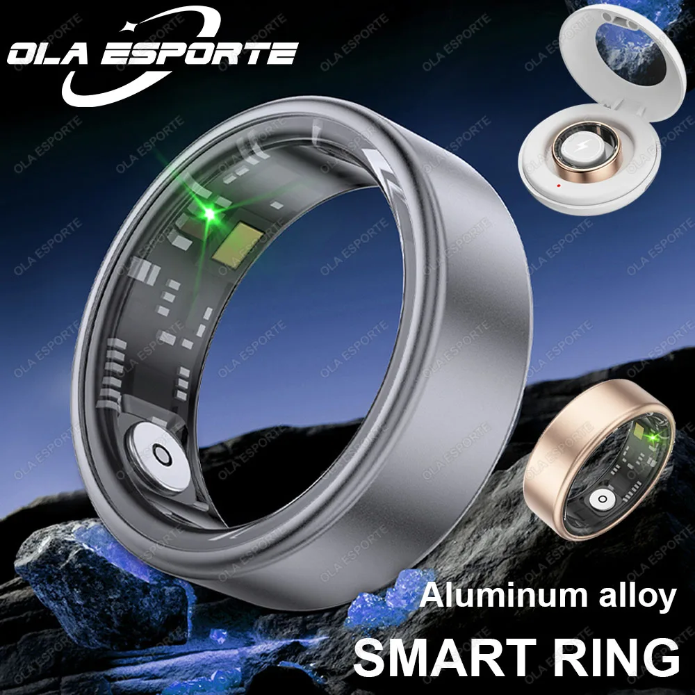 2024 New Smart Ring uomo donna guscio in acciaio al titanio di grado militare monitoraggio della salute del sonno IP68 e 3ATM modalità Multi-sport