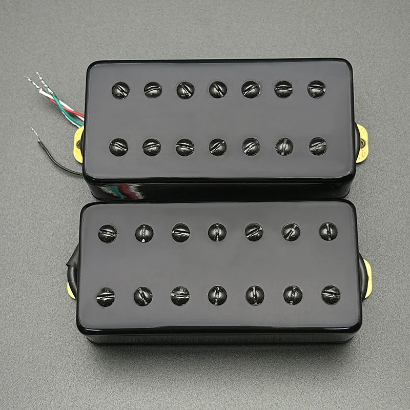 LP Guitar 7-String Guitar Brass Cover Humbucker Dual in Line Slotted Screw 8.5K/14K Coil Splitting Pickup Chrome/Gold/Black