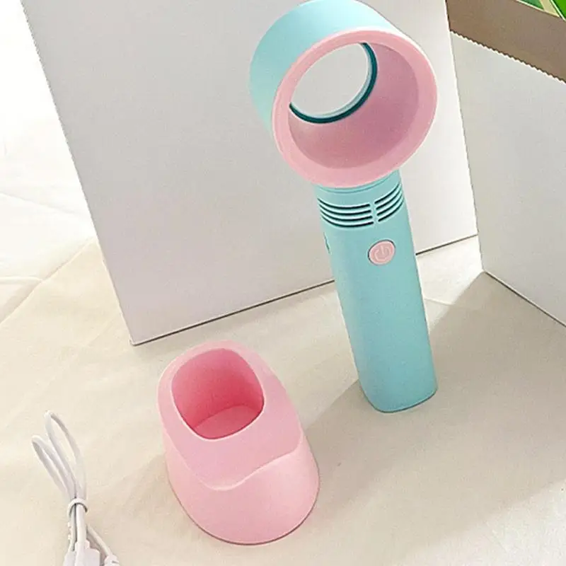 Personal Fan Mini Fan Bladeless Lash Fan/Air Conditioning Blower/Handheld Cooling Dryer Detachable Base Essential Eyelash