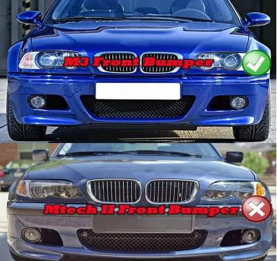 Rhyming 2 Pcs Fog Lamp Frame Front Bumper Lower Grille Bezel Cover Fit For BMW E46 2000 - 2006 Pre-Facelift M3 Car Accessories