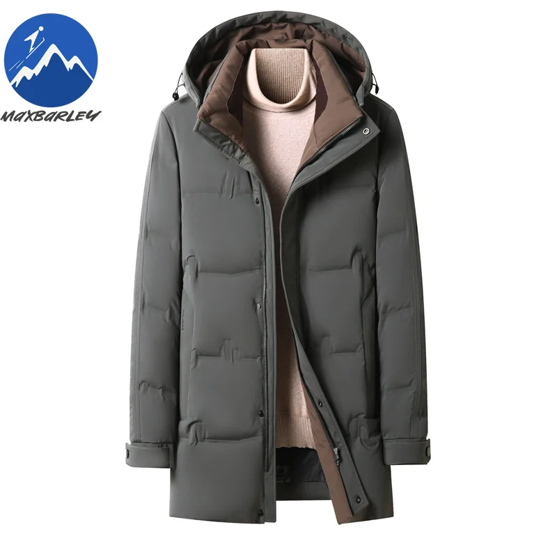 

Mens Down Jacket Luxurious Hooded Commute Office Thick Warm Puffer Coat 2025 Leisure Travel Windproof Lightweight Parka Coats