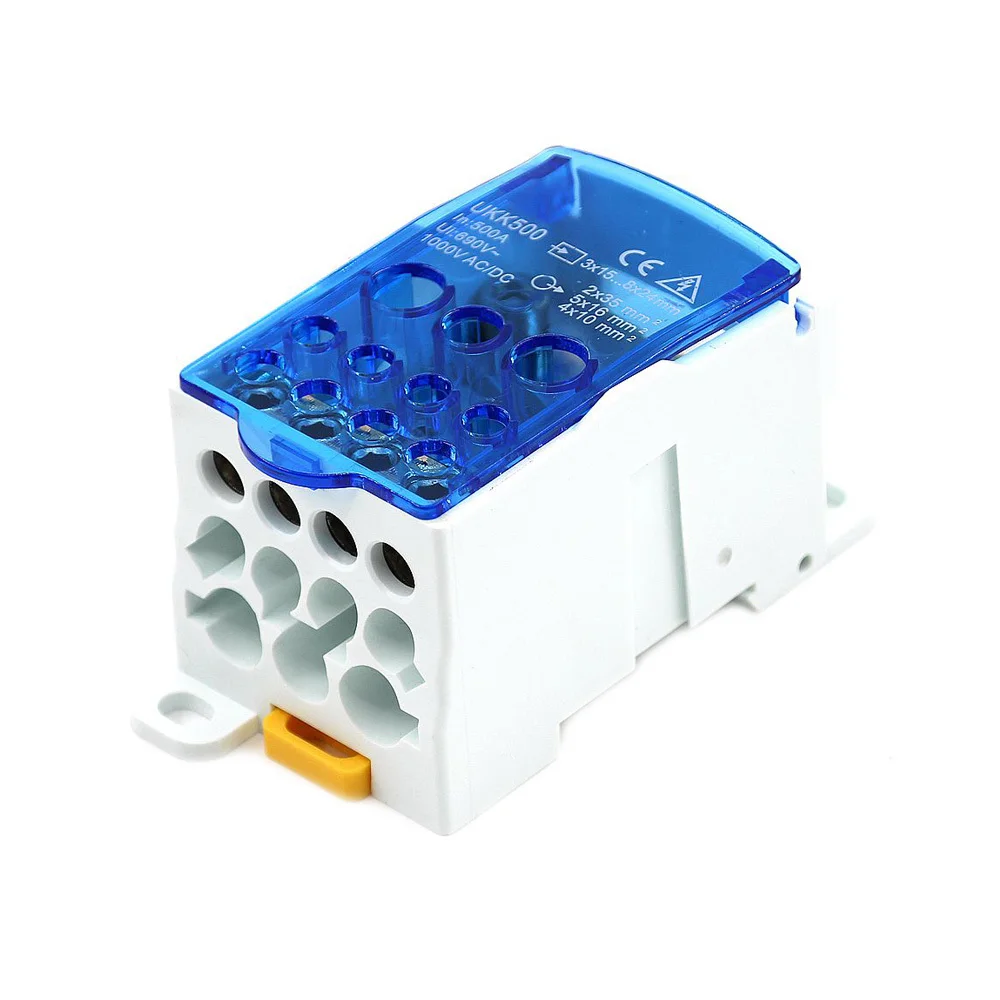 Distribution UKK Series Unipolar Junction Box One In Several Out Power Wire Electrical Connector Din Rail Terminal Block 80-500A