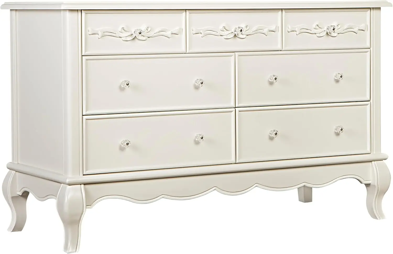 7 Drawer Double Dresser Ivory Lace Adds a touch of magic and royalty to your bedroom or nursery WHIMSICAL