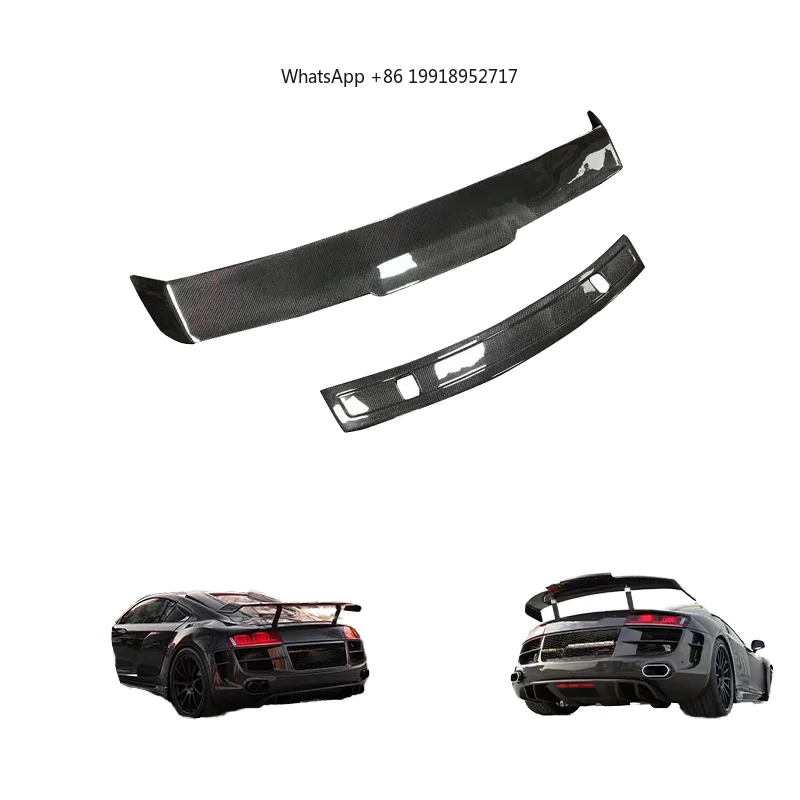 

2008-2014 Audi R8 V8 GT Spoiler Carbon Fiber Rear Deck Ducktail with Base P Style for R8 V8 JJ69