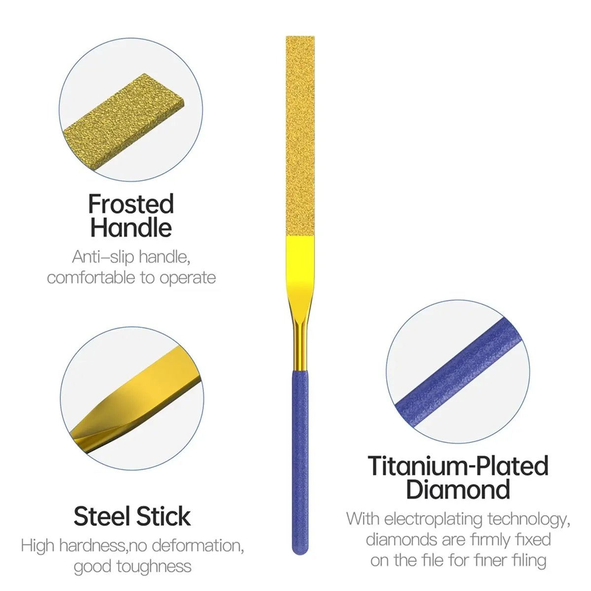 Time Saving Mini DiamondNeedle File Set Diamonds Files Mini NeedleSet for Metal Glass Stone Grinding Polishing and Engraving