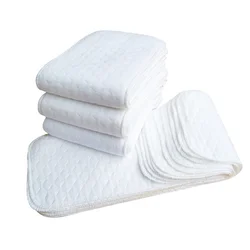 Couches réutilisables et lavables en coton pour bébé, lot de 10 pièces, 3 couches, respirantes et absorbantes, pour enfant