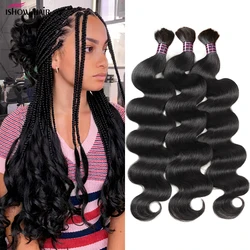 Extensions brésiliennes de cheveux humains Remy Body Wave pour tressage, 100% cheveux non transformés, micro tressage, en vrac