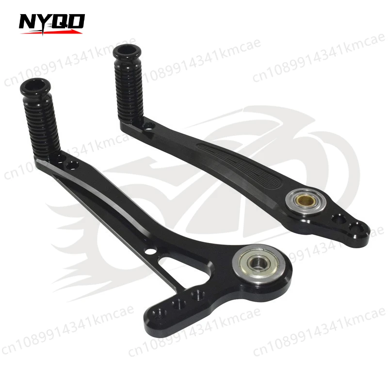 Motorcycle CNC Adjustable Dual Bearings Shift or Brake Lever Shifter Pedal with Toe Pegs Kit for Aftermarket Rearsets Rear Set