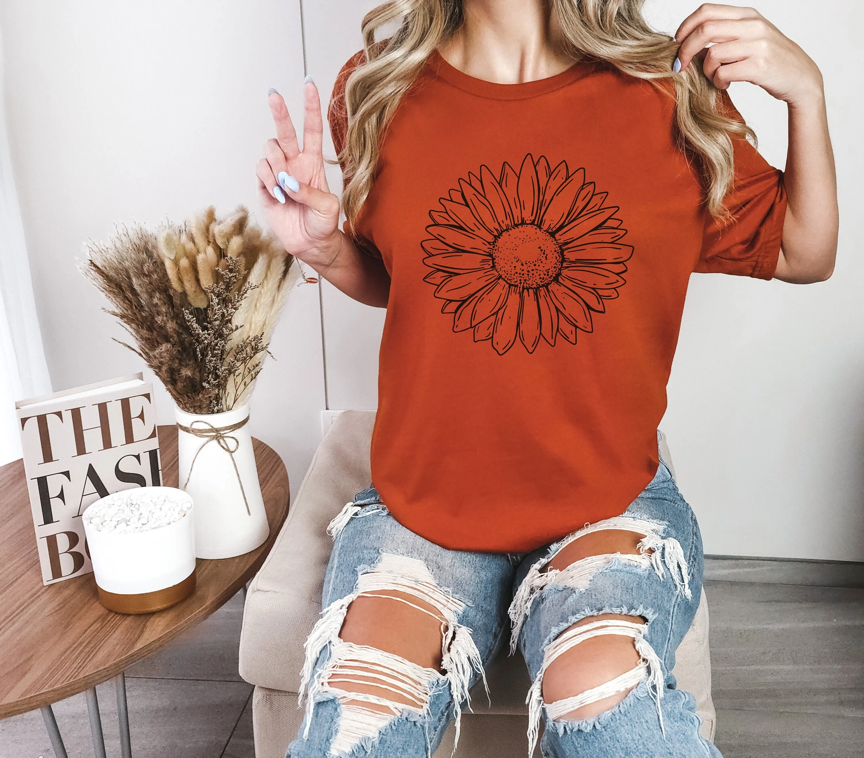 Sunflower T Shirt Floral Tee Flower Garden For Her Graphic