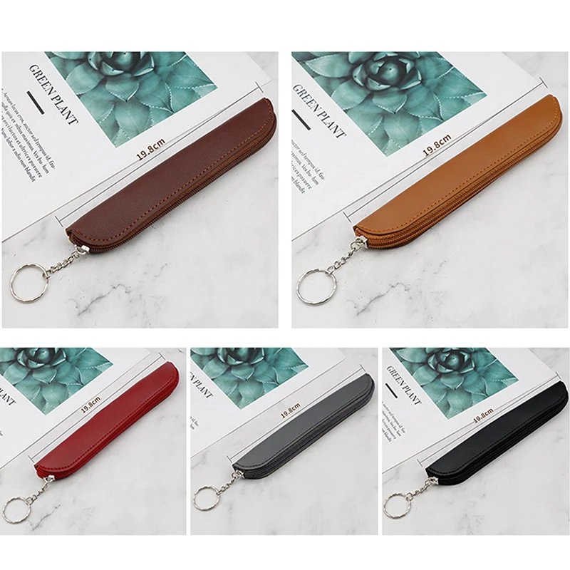 Simple Zipper Pu Pen Case, Apple Stylus Protective Case, Carry-on Compact Pen Bag