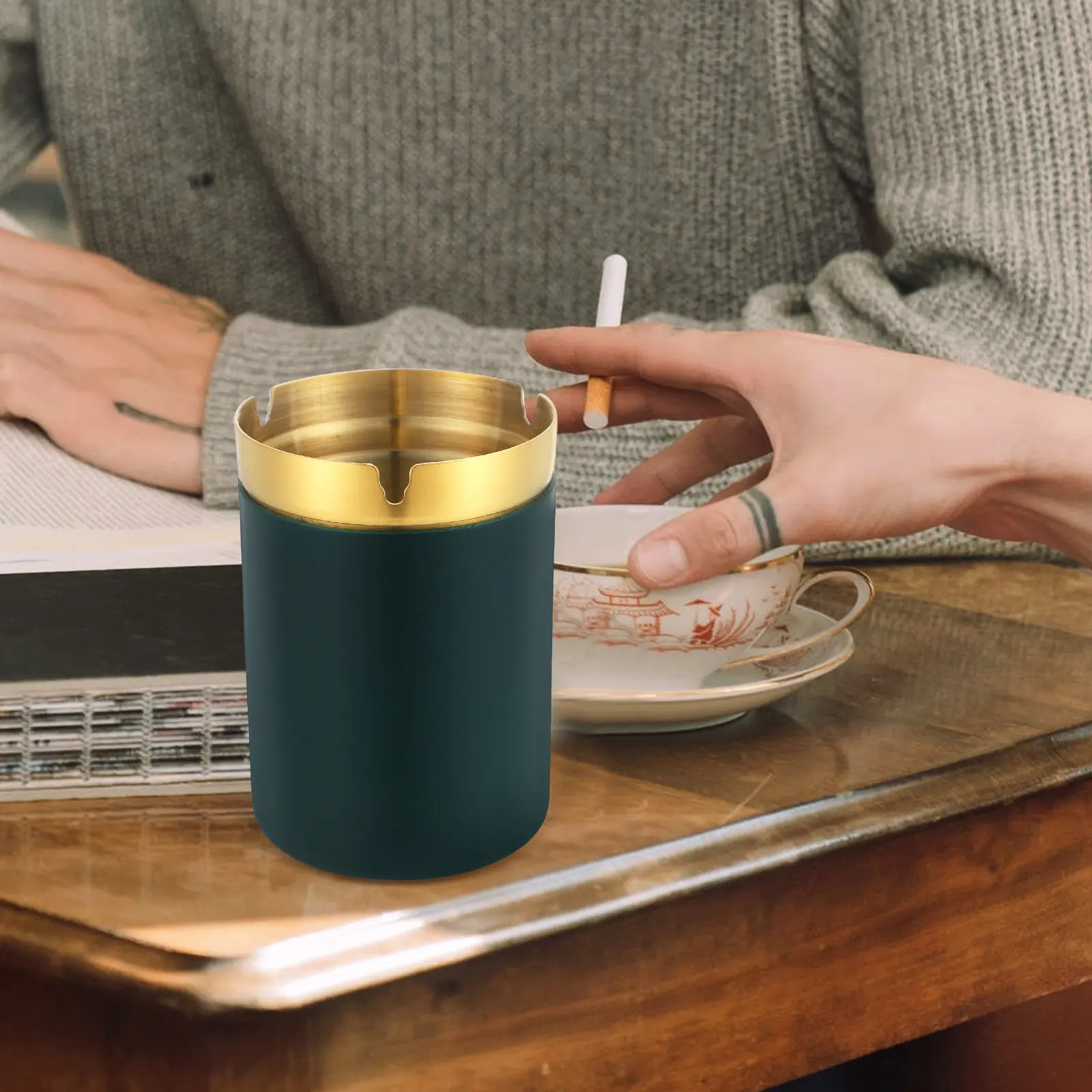 

Пепельницы для сигар для улицы, практичные, с крышкой, из нержавеющей стали, для гостиной