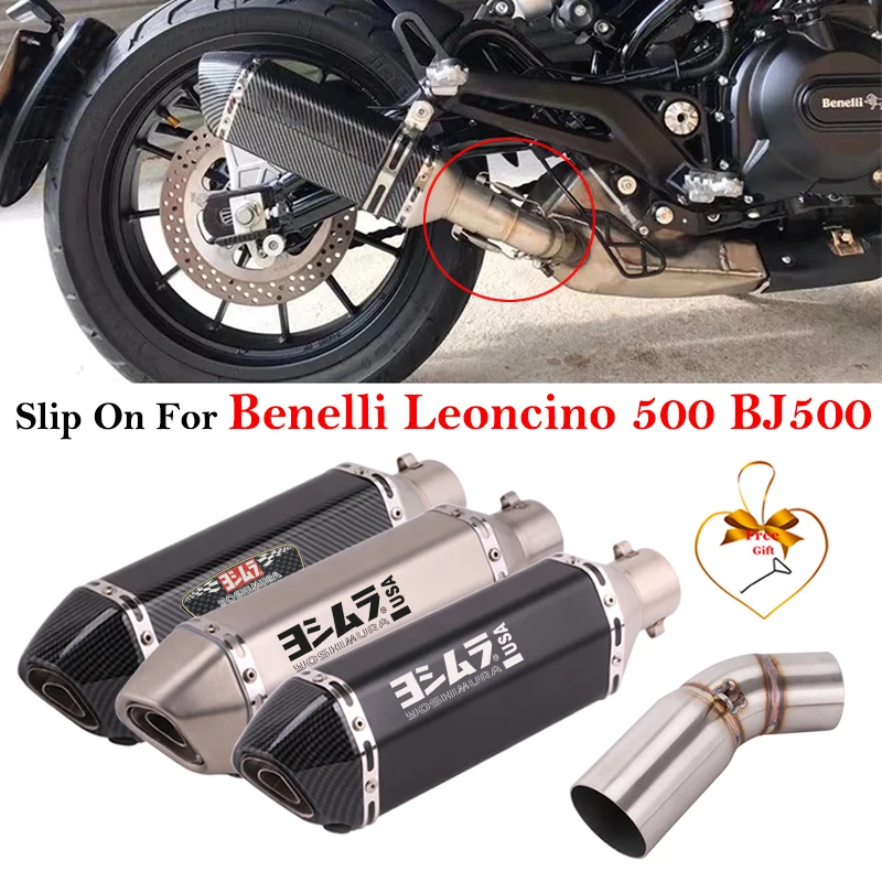 

For Benelli Leoncino 500 BJ500 Motorcycle Exhaust Escape System Modified Muffler With Middle Link Pipe Removable DB Killer