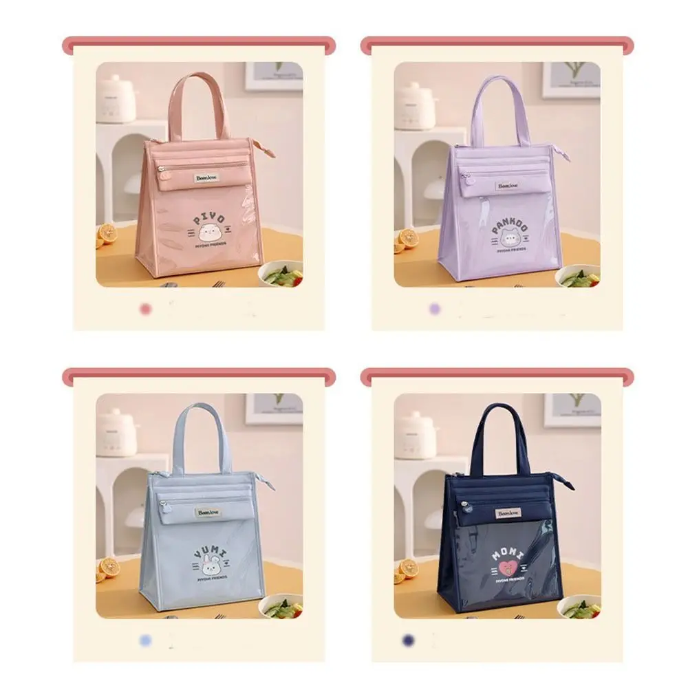 الكرتون الألومنيوم احباط الحرارية لطيف الغداء حقيبة معزول المحمولة نزهة حقيبة يد سعة كبيرة دائم الغذاء حقيبة التخزين الفتيات