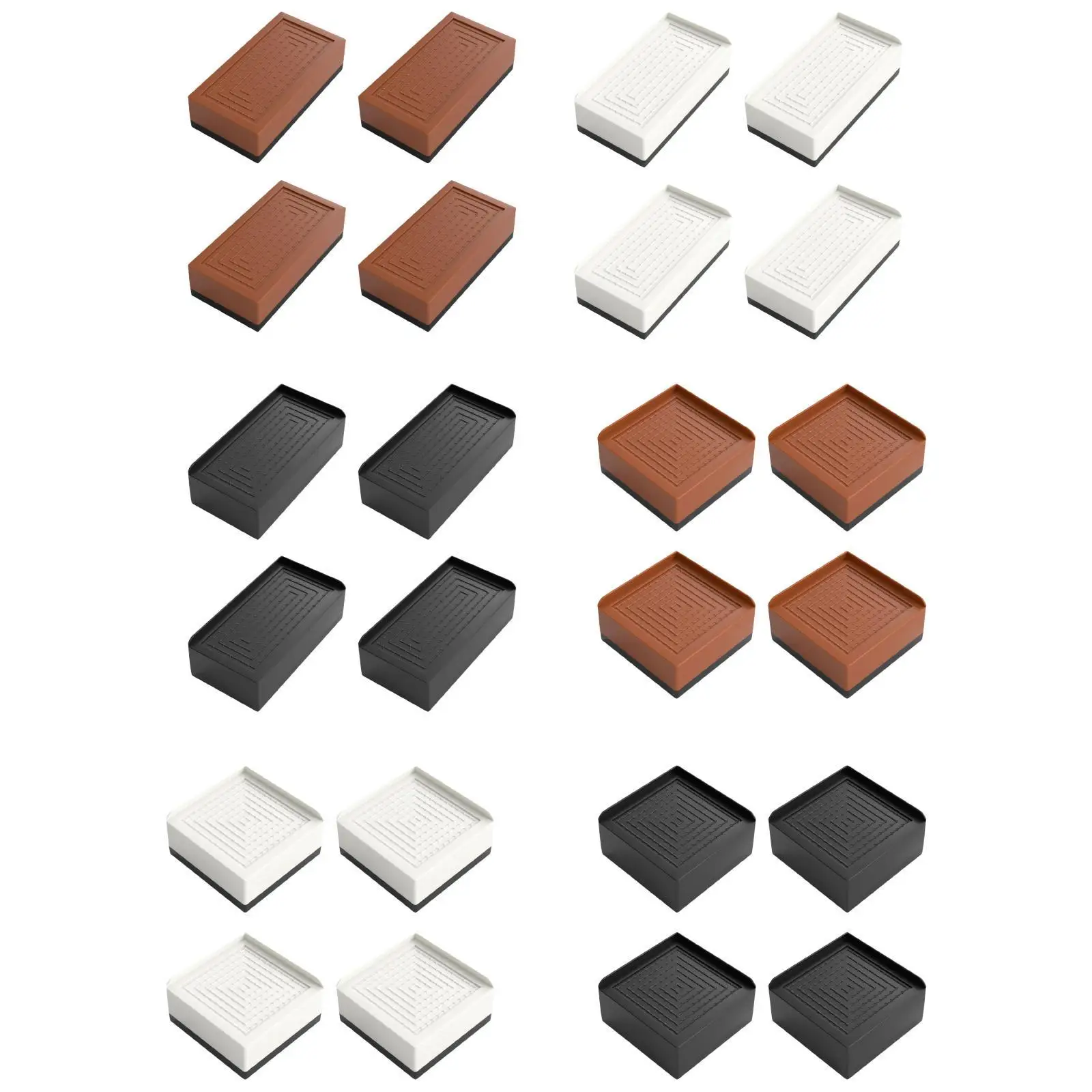 4Pcs Furniture Bed Risers Multifunctional Easy to Use Sturdy Practical Furniture Heightening Mats for Bed Couch Fridge Desk Sofa