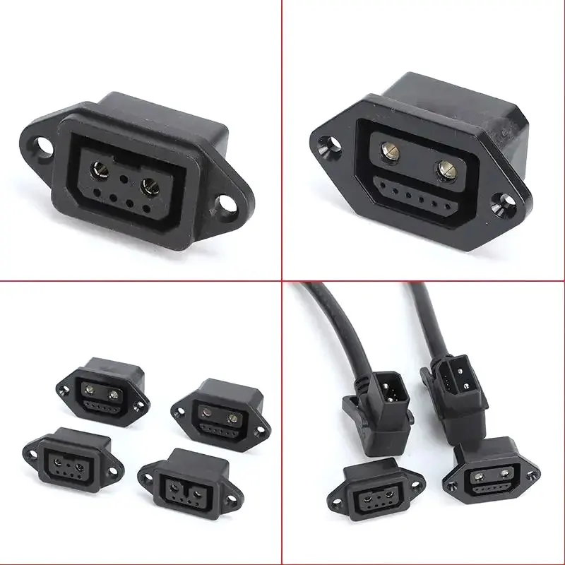 2+6 Waterproof Scooter Socket 30A-50A 2+4 Electric Bike Charging Port Cable Scooter E-BIKE Battery Connector Plug Batteries IP67