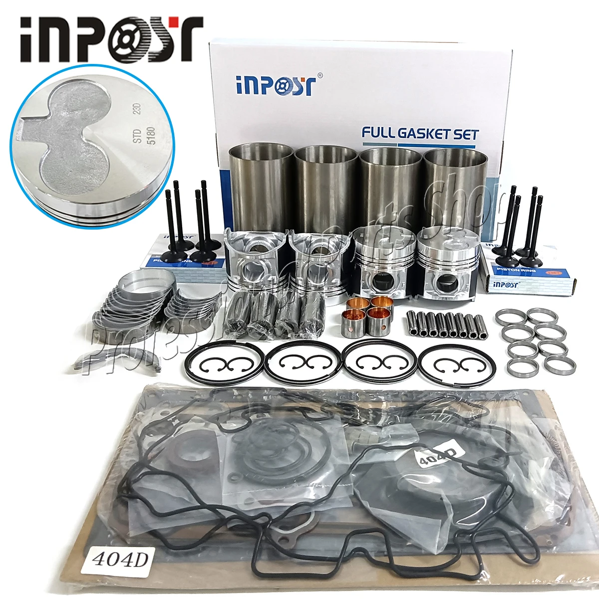 1Set Overhaul Rebuild Kit 404D for Perkins 404D 404D-22 Engine Piston Ring Liner Gasket Bearing Valve